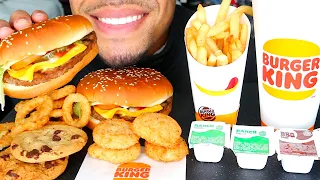ASMR BURGER KING MUKBANG IMPOSSIBLE WHOPPER ONION RINGS FRIES NUGGETS EATING SHOW SOUNDS JERRY