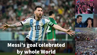 Crazy Reactions of Argentina Fans after Leonel Messi Goal vs Mexico || Argentina vs Mexico (2-0)
