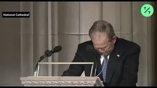 George W. Bush Holds Back Tears in Eulogy for His Father
