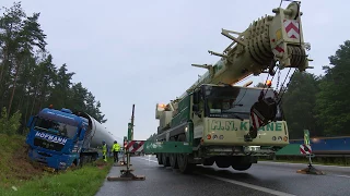 Komplizierte Bergung auf A19: Windradflügel blockiert Fahrbahn