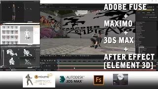Easy Character Animation TUTORIAL For Element 3D ADOBE FUSE MIXAMO 3DS MAX AFTER EFFECT