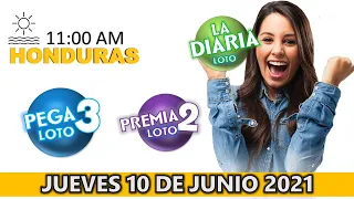 Sorteo 11 AM Resultado Loto Honduras, La Diaria, Pega 3, Premia 2, Jueves 10 de junio 2021 | ✅ 🥇 🔥💰