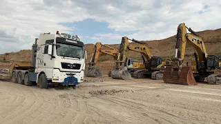 Transporting The Caterpillar 390D - 385C & Liebherr 964 Excavators  - Fasoulas Heavy Transports - 4K