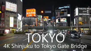 4K Tokyo Night Drive Shinnakano to Tokyo Gate Bridge / 東京夜景ドライブ新中野→東京ゲートブリッジ