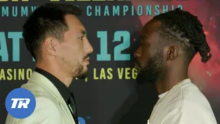 No Blinking! Janibek and Bentley Faceoff At Today's Press Conference | Fight Sat. on ESPN+