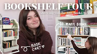 MASSIVE BOOKSHELF TOUR: showing you the 500+ books I own & my new reading room 📚💘✨