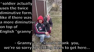 Ukraine granny greets Ukrainian soldiers who liberate the village from Russian occupation [eng subs]