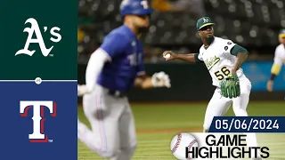 Oakland Athletics Vs Texas Rangers Game Highlights 05/06/2024 | MLB Highlight 2024