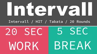 BEST SPORT INTERVAL TIMER - 20 sec Exercise / 5 sec Break / 20 Rounds / GYM TABATA HIT - TIMER