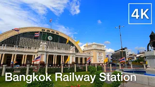 Bangkok Railway Station (Hua Lamphong Station) - 4K Walking Tour | Thailand (2022)
