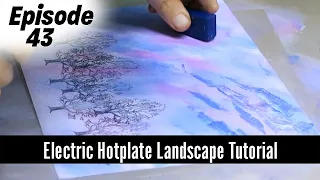 Encaustic Art How to Paint A Landscape Tutorial using the Electric Hotplate