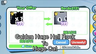 🔥INSANE TRADE🔥DAY 2 | Golden Huge Rock To Huge Cat | Pet Simulator X!!!