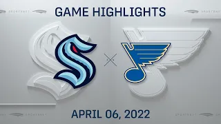 NHL Highlights | Kraken vs Blues  - Apr. 6, 2022