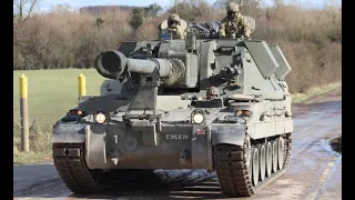 British army AS90 on Salisbury plain