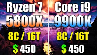 Ryzen 7 5800X vs Core i9 9900K | PC Gameplay Benchmark Test