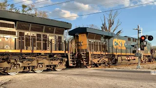 CSX Railroad Switching In Florida, Shoving Into Winston Yard & Amtrak Trains At Railroad Crossings