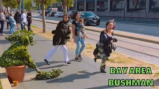 Bushman prank @ Pier 39 SF: They all took off running!!