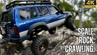 Toyota LC80 - FMS FCX18 Scale Rock Crawling #rccrawler #4k “Mushroom Mission”