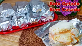 Bolo Gelado Bem Casado - Massa fofinha, bem molhadinho e com dois recheios deliciosos!