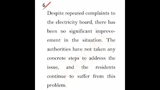 complaining against the frequent breakdown of electricity in your locality.