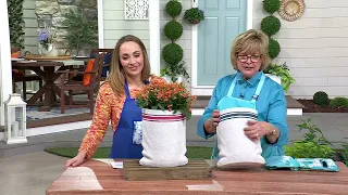 Girl Next Door Polyresin Faux Vintage Flour Sack Planter on QVC