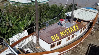 Salvaged sailboat rebuild: we admit we made a big mistake — Sailing Yabá 135