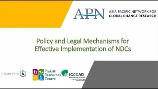 Webinar: Policy and Legal Mechanisms for Effective Implementation of NDCs