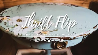 Thrift Flip • Trash to Treasure • Salvaged Side Table Get a Chippy Makeover • Upcycled Side Table