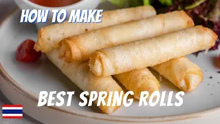 Thai Spring Rolls crunchy hot Street Food เปาะเปี๊ยะทอด