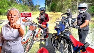 KAREN CALLS 911 TO STOP US FROM TRESPASSING ON DIRT BIKES!