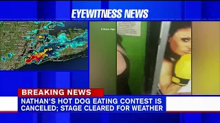 Nathan's hot dog eating contest canceled for men due to lightning