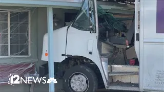 Tempe house damaged after delivery truck crashes into it