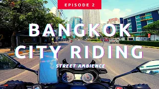 Riding Motorcycle Yamaha XMAX 300 To Downtown Bangkok City | Street Ambience