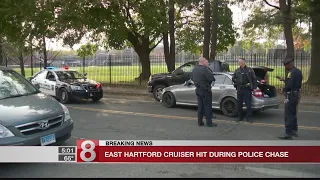 3 in custody after vehicle strikes East Hartford police cruiser, leads officers on pursuit