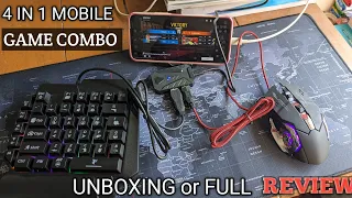 Mouse or keyboard for mobile gaming and unboxing in full tutorial 4 in 1 mobile game combo pack# bk