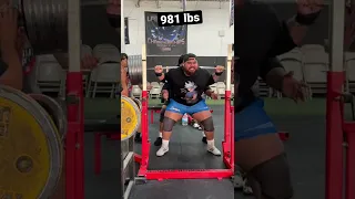 981 lbs squat PR! So close to 1000 lb raw!