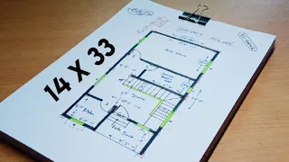 14 x 33 small house plan II 14 x 33 chota ghar ka naksha II 14 x 33 home design