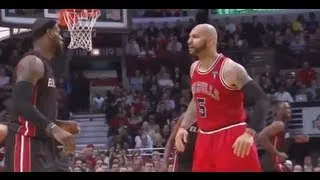 LeBron James 'Flagrant Foul' on Carlos Boozer | March 27, 2013