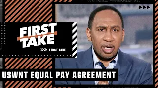Stephen A. reacts to the USWNT and US Soccer reaching $24M agreement | First Take