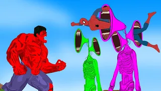 SuperHero: Hulk, Spiderman vs Evolution of Siren Head: Who Will Win? | SUPER HEROES SHORTS CARTOON