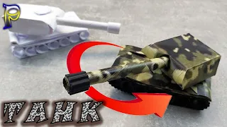 DIY-💥How to make a TANK WITH A SPINNING TOWER from paper. How to make a TANK WITH A TURNING TOWER