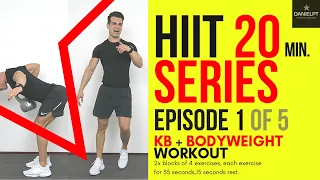 HIIT WORKOUT body weight + Kettle bell | 20 Minute HIIT Cardio Kettle bell Workout Series | Part 1