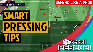 4 SMART PRESSING TIPS YOU MUST KNOW | DEFEND LIKE A PRO IN PES 2021 MOBILE | EASY DEFENSE TIPS