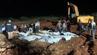 Burial of flooding victims in Libyan city of Derna