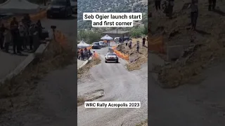 Seb Ogier launch control start at WRC Rally Acropolis 2023 ss11 #rally #wrc