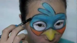 Blue Angry Bird Makeup