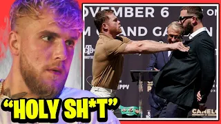 Jake Paul Reacts To Canelo Alvarez And Caleb Plant Fight At Press Conference