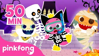 Halloween Zombie Hide and Seek with Shark Family Compilation | Halloween Story | Pinkfong Official