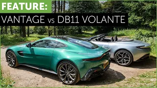 New Aston Martin Vantage vs DB11 Volante with RACE TRACK ending! w/ Tiff Needell