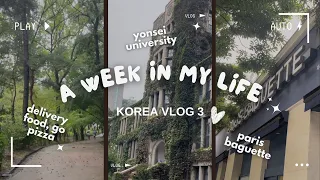 [korea vlog 3] a week as a yonsei exchange student | class, delivery, study, hongdae, shopping